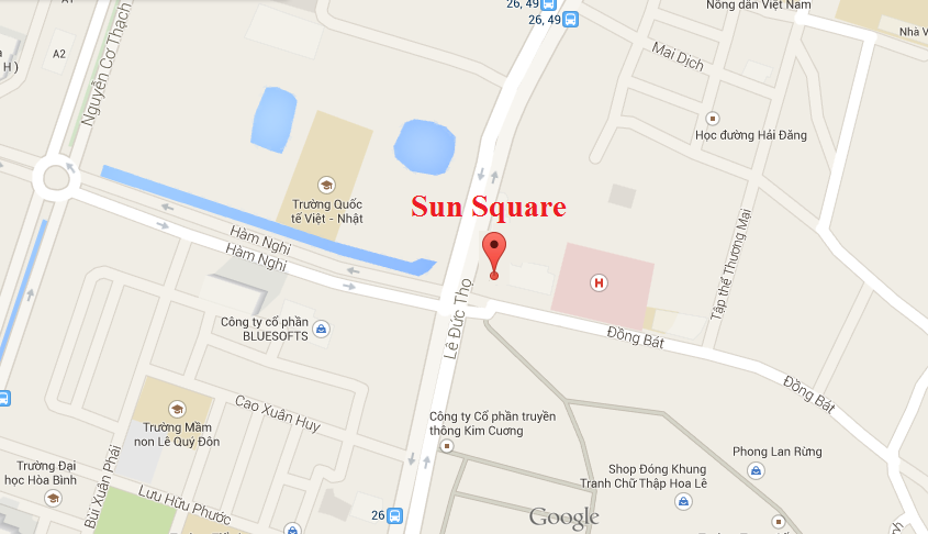 Vị trí chung cư Sun Square Lê Đức Thọ